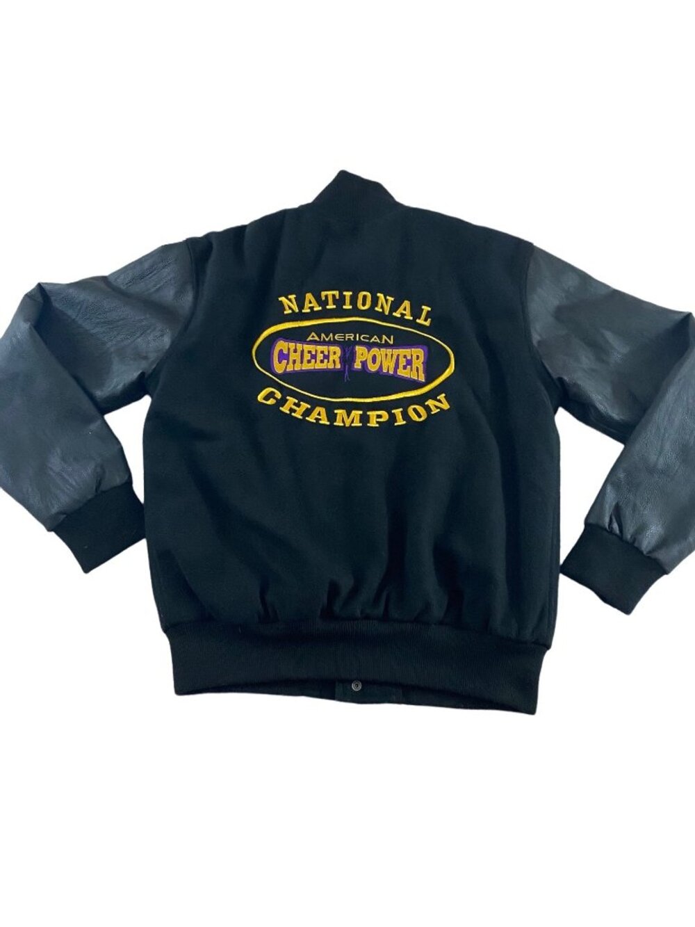 National Cheer Power Champion Women's Black Bomber Jacket - Small